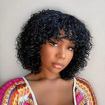 Primary image for 10" Jerry Curly Human Bang Wig