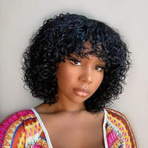10&quot; Jerry Curly Human Bang Wig - £138.31 GBP