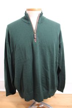 Orvis XXL Green Mock Neck 1/4 Zip Pullover Sweater Holes Mend - $23.51