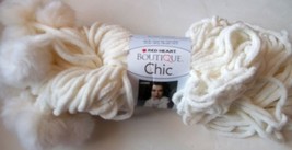 Red Heart Boutique Chic PomPom Yarn NEW 100G Ivory Super Bulky - £6.96 GBP