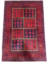 Khal Momadi Traditional hand-spun wool Authentic Handmade Rug 5&#39; x 3&#39; Red Rug - £355.95 GBP