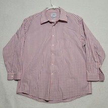 LL Bean Men&#39;s Dress Shirt 16 1/2-32 Red White Check Long Sleeve Button-Up - £17.52 GBP