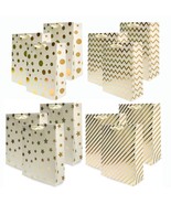 12Pcs Metallic Gold Christmas Gift Bags Bulk With Handle, Large 12.5 X10... - $28.99