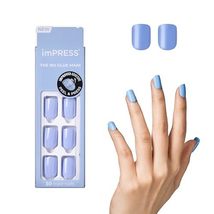 KISS imPRESS No Glue Mani Press On Nails, Color, &#39;Baby why so Blue&#39;, Blue, Short - $8.81