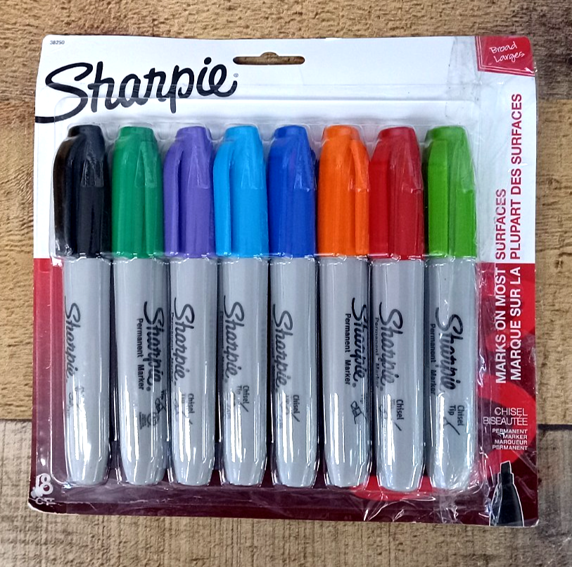 SHARPIE Permanent Markers Chisel Tip Classic Colors 8 Count - $7.99