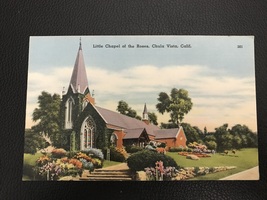 Little Chapel Of The Roses Linen Postcard  - $3.55