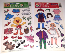 Vintage Suzy&#39;s Zoo &amp; Dress Up Doll Window Cling Stickers Decorations 6x10&quot; NEW - £7.91 GBP