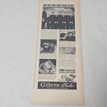 Gillette Blades US Naval Academy For Men Who Don&#39;t Mean Maybe Print Ad 1938 - £5.96 GBP