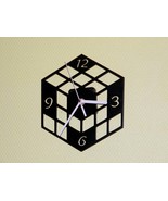 3D printed wall clock - Rubik&#39;s Cube - black - £13.44 GBP