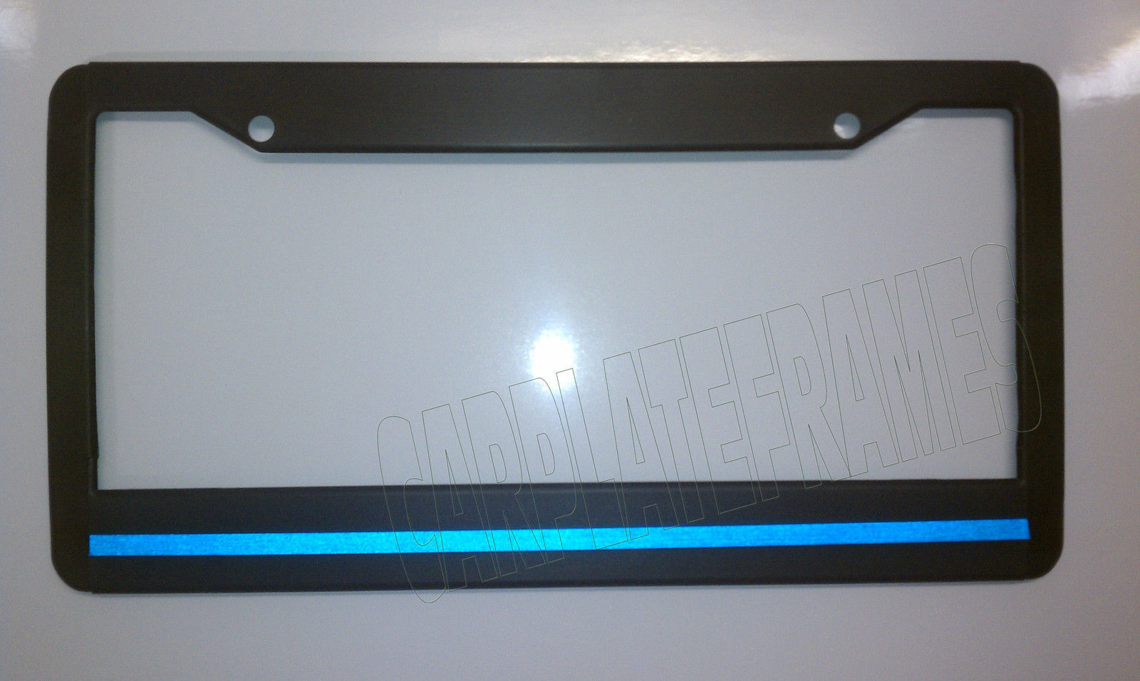 Blue Line License Plate Frame thin REFLECTIVE police - $4.49