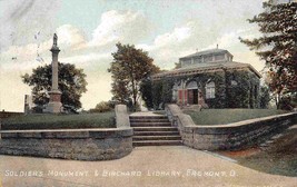 Birchard Library Soldier Monument Fremont Ohio 1909 postcard - £5.44 GBP