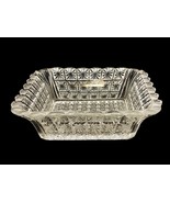 5&quot; x 5&quot; Square Glass Bowl, Starburst Panels, Scalloped, Candy Dish, Mint... - $26.60 CAD