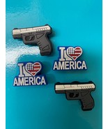 4 inspired Gun Pistol Hand Gun America Shoe Charm Accessories Compatible... - $10.88