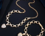 Bic zirconia dangle love heart shape charm bracelet pendant necklace women costume thumb155 crop