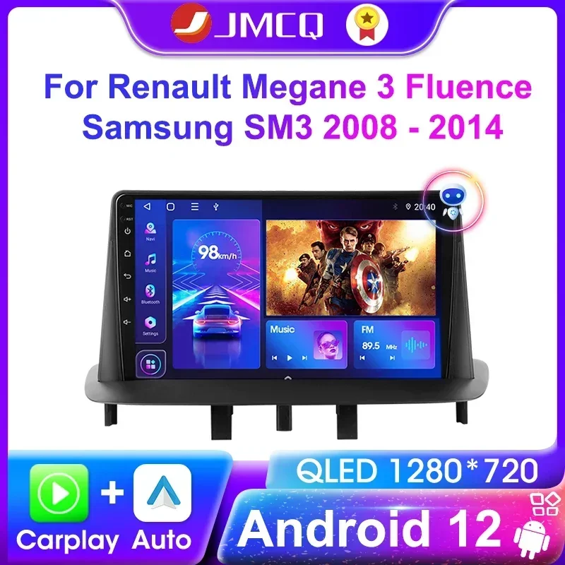JMCQ 2 Din Android 12 Carplay Car Radio Multimedia Video Player For Renault - £101.05 GBP+