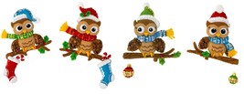 Bucilla Felt Ornaments Applique Kit Set Of 4 Christmas Owls - £19.69 GBP