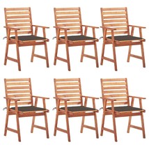  Patio Dining Chairs 6 pcs with Cushions Solid Acacia Wood - €551,85 EUR