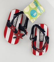 Gymboree Baby Girl Size 1 3-6 mos 4th Of July Flip Flops Sandals NEW NWT... - $14.84