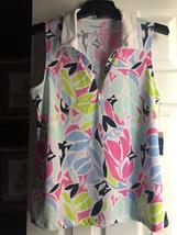 NWT TOMMY BAHAMA Pink Blue Green Tropical Sleeveless Golf Shirt Polo S M L & XL image 2