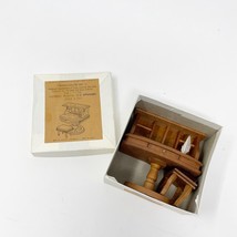 Vtg Reevesline Pigeonhole Pedestal Desk &amp; Bench Dollhouse Furniture Miniature - £14.16 GBP