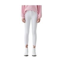 Agolde Womens 27 White Sophie High Rise Skinny Denim Crop Jeans Defect BG72 - £17.61 GBP