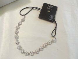 INC International Concepts Silver-Tone Crystal &amp; Sim. Pearl Headband C580 - $9.00