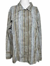 Roper Womens Button Up Shirt XL Multicolor Stripe Floral - AC - £11.52 GBP