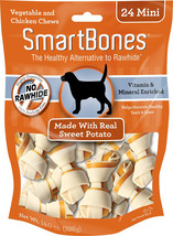 SmartBones Rawhide Free Sweet Potato Bones Mini 72 count (3 x 24 ct) SmartBones  - £66.81 GBP