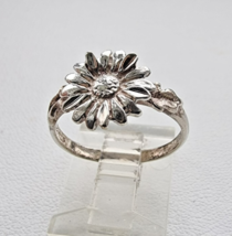 VINTAGE 925 STERLING SILVER  SUNFLOWER BAND RING SIZE 6.75 - $32.67
