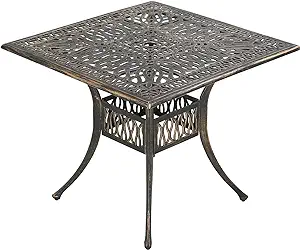 Patio Dining Table Outdoor Dining Table Wrought Iron Patio Furniture Out... - $363.99