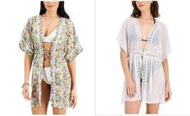 Miken Cover Up,Floral  Kimono Cover-Up, Milken Lace-Trim Caftan Cover-Up, - $14.97