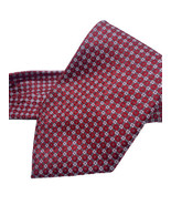 Giorgio Brutini Tie Burgundy Red Gray Textured Print Preppy Professional... - $27.83