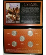 5 Years (1934-1938) of Buffalo Head Nickels 5 Coin Set - $10.00