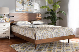Linanas Walnut Queen Size Platform bed - $477.00