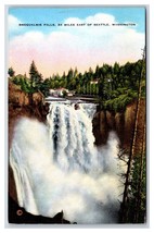 Snoqualmie Falls Snoqualmie Washington WA UNP Linen Postcard Y10 - £2.32 GBP