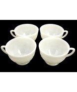4 Anchor Hocking &quot;Anchorglass&quot; Ivory Punch Cups, Vintage 1940s Sandwich ... - £23.19 GBP