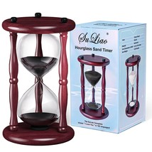 Hourglass Sand Timer 60 Minute: Large 10 Inch Wooden Sand Clock,Reloj De... - £67.93 GBP