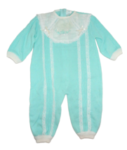 Vintage Infant 6-9 Month Sweater Romper Knit One Piece Mint Green - £15.71 GBP