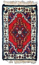 Handmade vintage Persian Hamadan rug 1.3&#39; x 1.9&#39; (40cm x 60cm) 1970s - 1... - $191.43 CAD