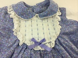 Vintage Baby Girls blue calico Dress Size 18m ?  no Size Tag - £10.79 GBP