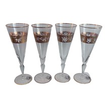 Hand Made Czech Bohemian Clear Crystal Gold Gilded Champagne Flute Glass... - $49.49