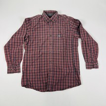 Relentless Wrangler Shirt Mens Size Large Red Plaid Button up Shirt - $11.01