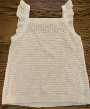 Loft Outlet Women’s Pointelle Sweater Ruffle Tank Milky Tan Size Medium - £15.57 GBP