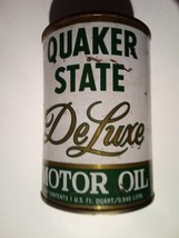 Vintage Quaker State De Luxe Motor Oil Metal Quart Full Can SAE 10W-40HD - $13.99