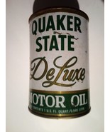 Vintage Quaker State De Luxe Motor Oil Metal Quart Full Can SAE 10W-40HD - $256.55 MXN