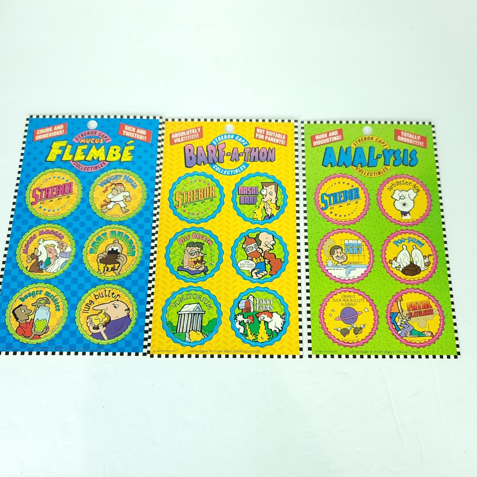 Lot Of 18  POGS 1994 USA STREBOR CAPZ Rare On Card Barf A Thon Mucus Ana... - $29.69