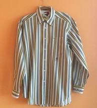 EUC TOMMY HILFIGER  White with Blue  Yellow Stripes SZ M - $44.55