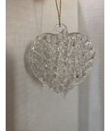 Hand Blown Clear Glass Heart Love Valentine Christmas or Anytime Ornamen... - $13.05 CAD