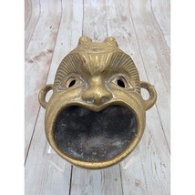  Antique Grotesque Bronze Monkey Mask Lamp Ashtray Or Trinket Holder Sta... - $975.20 MXN