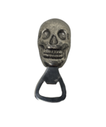 Silver Tone Metal Bone Chilling Grinning Skull Skeleton Beer Bottle Cap ... - $13.70 CAD